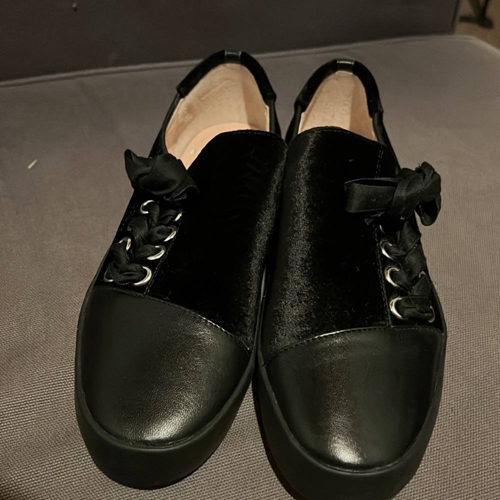 Avec Les Filles Black slip on sneaker.